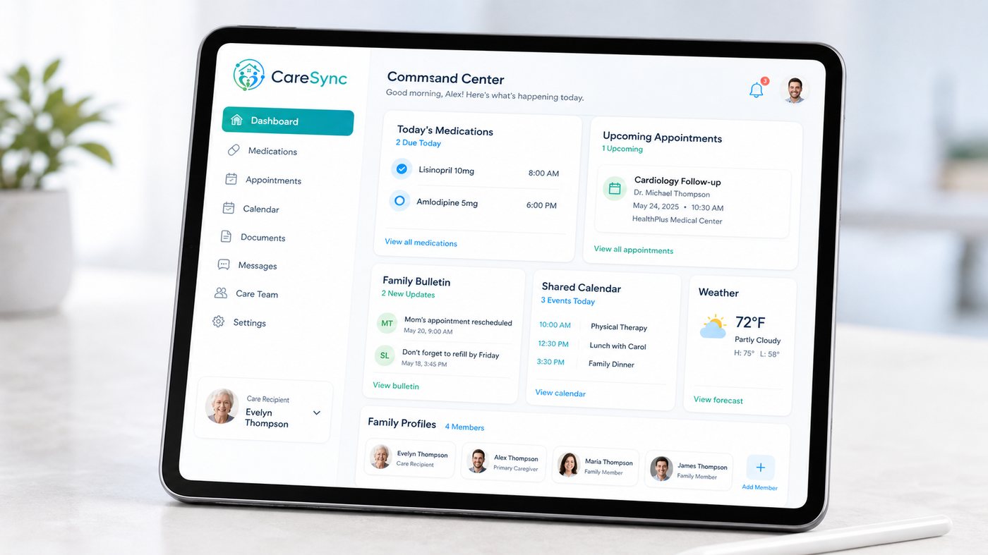 Family using CareSync to coordinate care