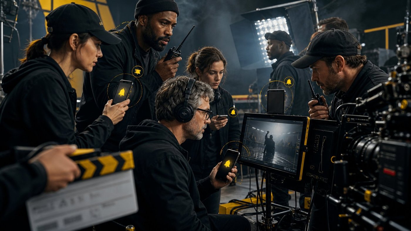Crew real-time push notifications on set