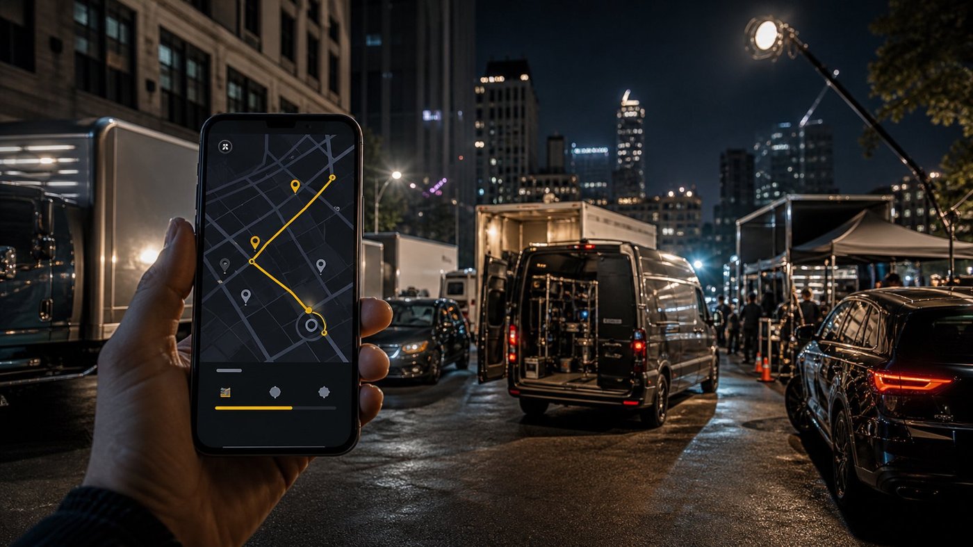 Fleet GPS routing with film vans